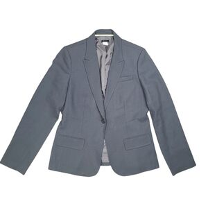 J.Crew Women's One Button 100% Wool Blazer Gray Green Color Size Tall 14 Iconic